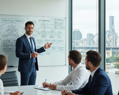 Financial advisor discussing cash flow management Brisbane clients